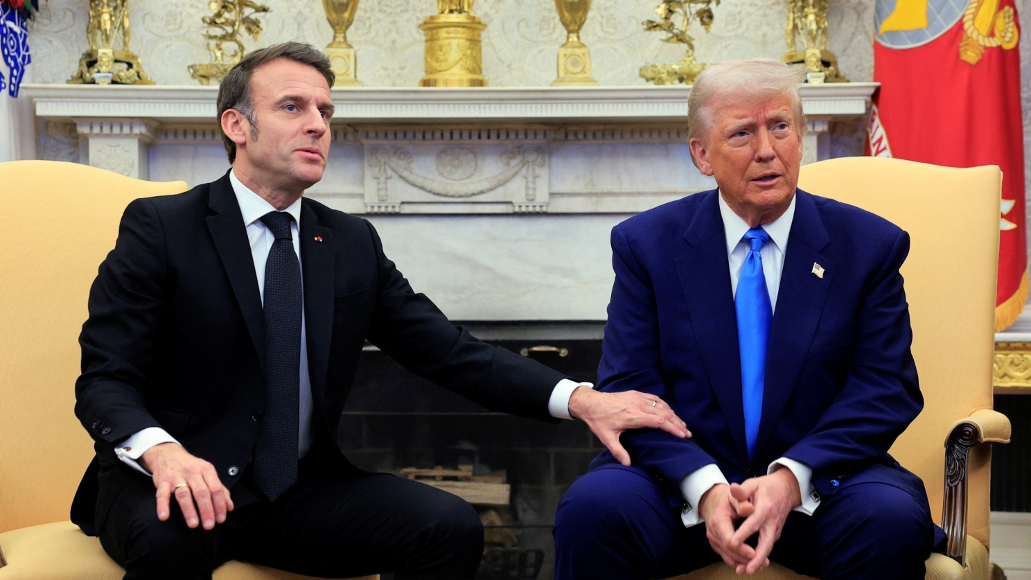 El presidente francés Macron en su visita a Washington durante esta semana.