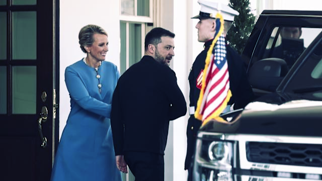 Zelenskyy a la salida de la Casa Blanca